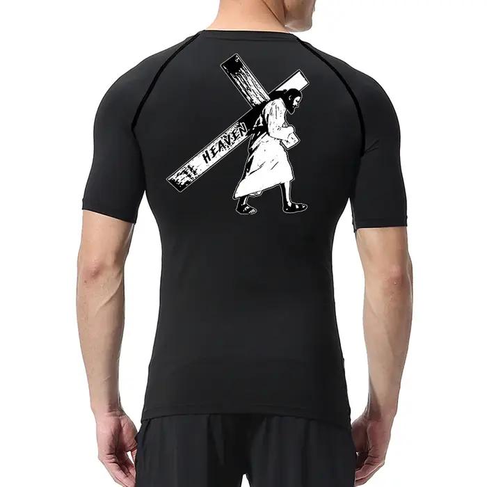 T-shirt athlétique homme séchage rapide compression graphique angel chrétien sport