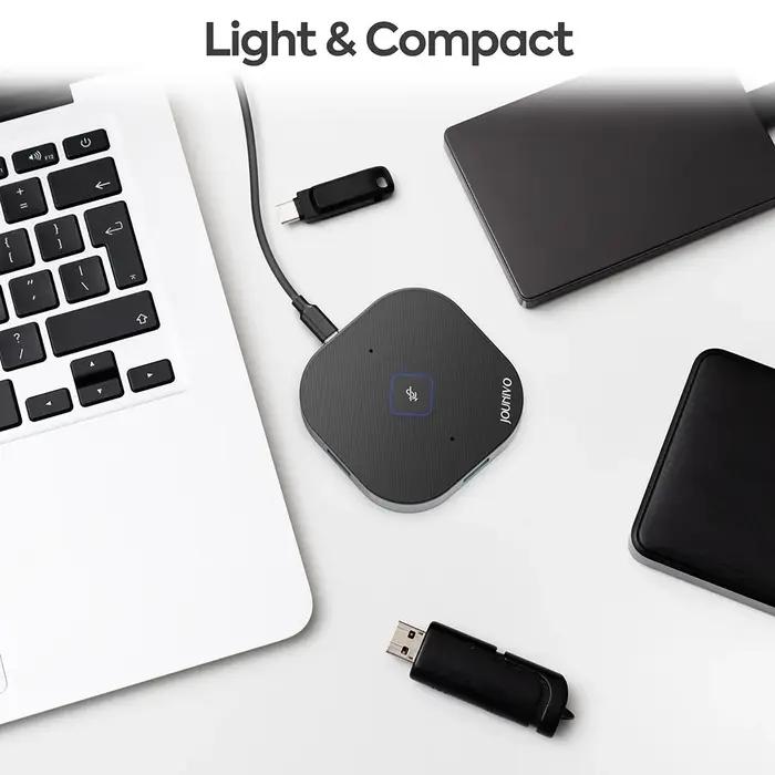 Microphone de conférence USB avec hub à 3 ports pour les appels vidéo, les réunions et le streaming,