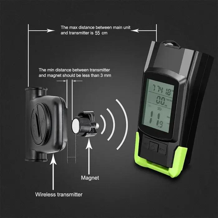 4 Mode USB vélo lumière lampe ordinateur de vélo 3 Mode klaxon lampe de poche Cycle vélo compteur de