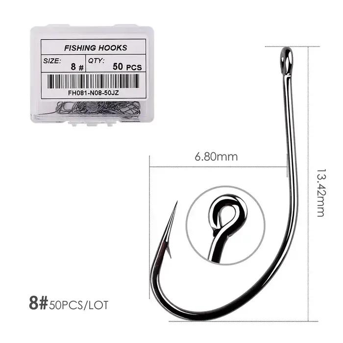 100/50pcs boîte poulpe hameçons de pêche haute teneur en carbone Chmical aiguiser barbelé cercle cro