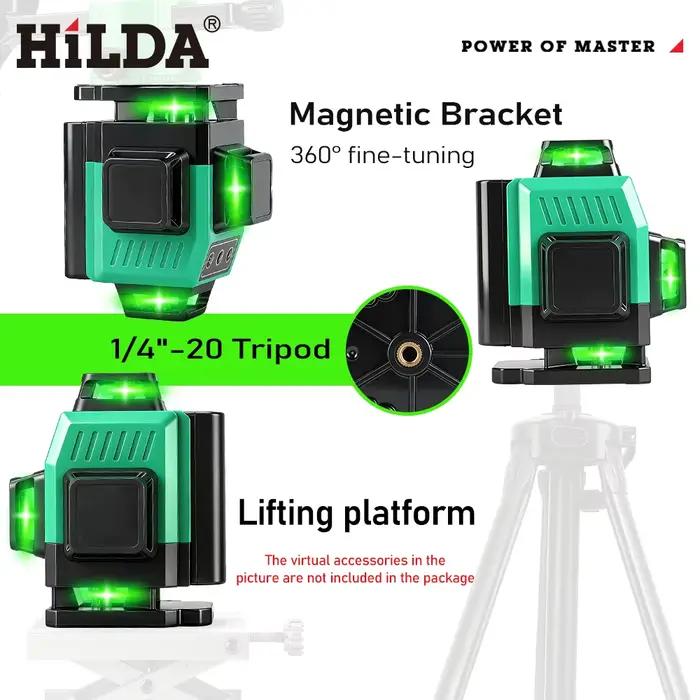 HILDA 16/12 lignes niveau laser ligne verte SelfLeveling 360 horizontal et vertical super puissant f