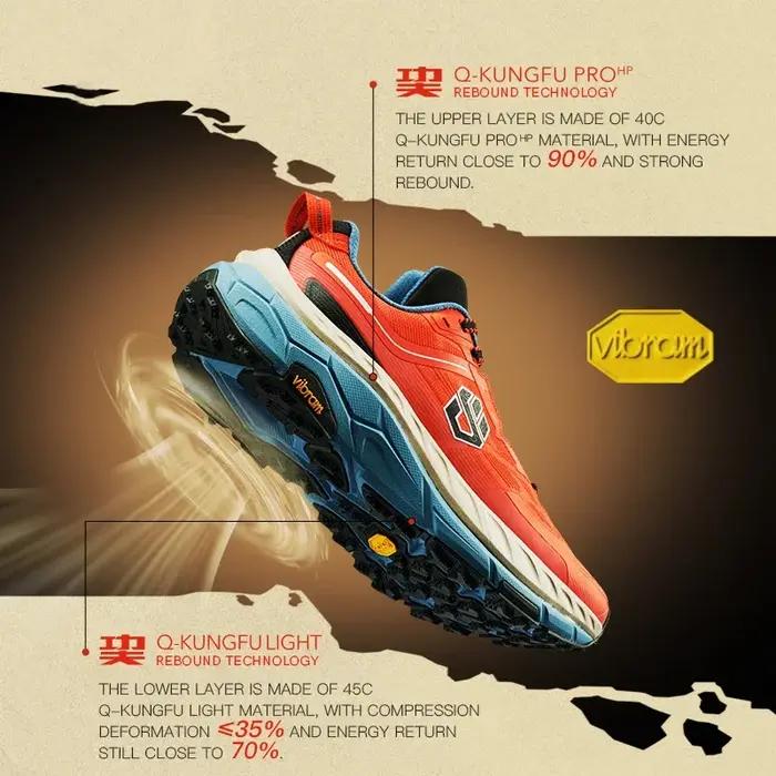 Chaussures de trail QIAODAN ShanShen 2.0 plaque en carbone baskets de randonnée extérieure amortissantes antidérapantes trail running homme endurance sécurité confort