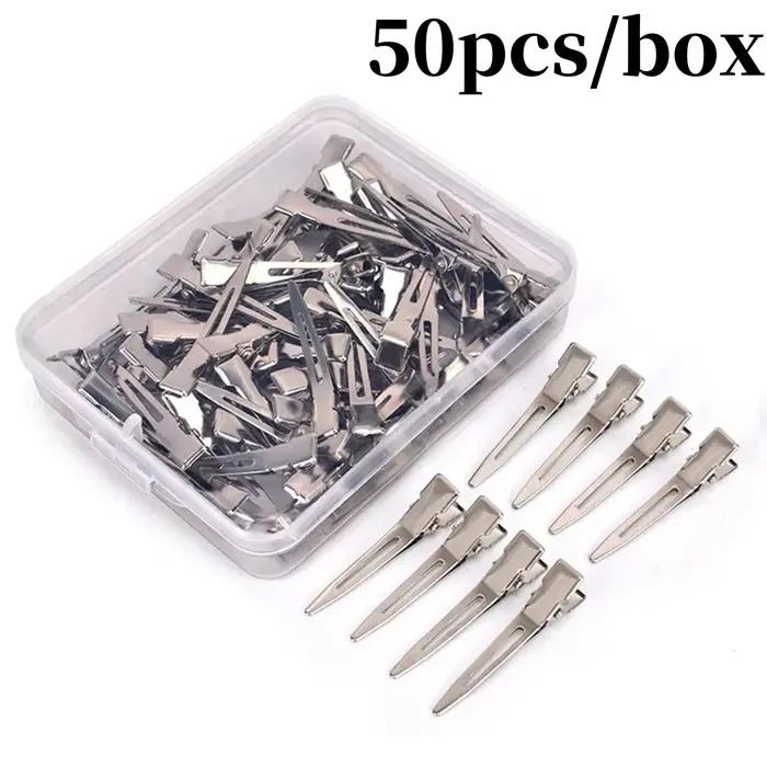 20-50pc dames Salon fixe pince à cheveux métal argent sans couture épingle à cheveux 4.5cm élégant r