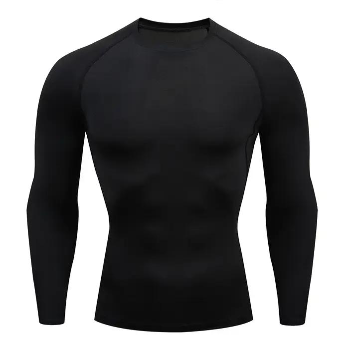 Hommes course Compression T-shirt manches longues Sport t-shirts Gym Fitness sweat mâle Jogging surv