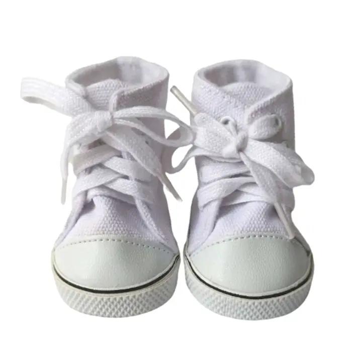 Chaussures d'été pour poupée fille de 18 pouces, Jean, chaussures de poupée de 7cm pour bébé Reborn