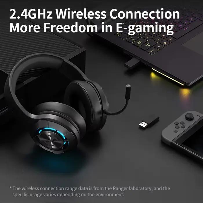 HECATE by Edifier-Casque sans fil Bluetooth 2.4, Connexion mode touristes, Casque de jeu pour PC, di