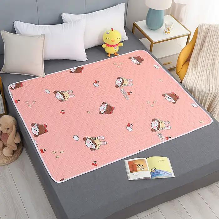 Tapis à couches en forme de cœur Dino, 80x120cm, 4 couches, imperméable, lavable, matelas à langer p