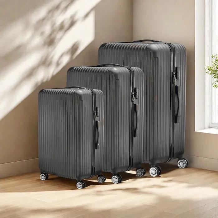 Ensemble de 3 valises cabine, valises de voyage, valise à roulettes, de valises rigides en ABS, avec