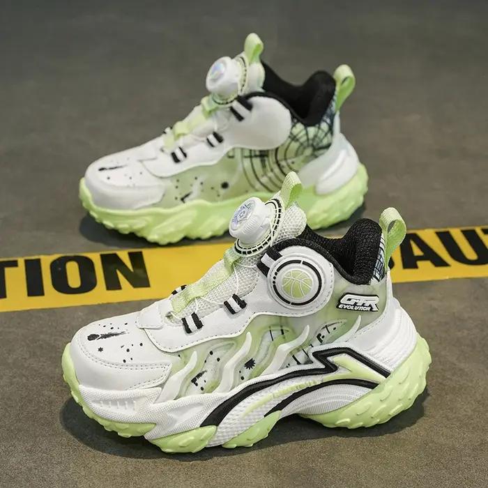 Baskets pour enfants mode nouveau léger antidérapant formation garçons chaussures de basket-ball éco