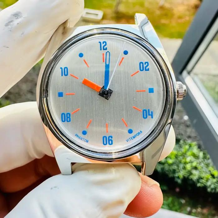 Montre mécanique à vent manuel pour hommes, 36mm, rétro, Business, classique, Simple, pour Couple, 7