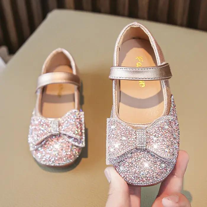 Chaussures d'automne pour enfants, chaussures simples pour filles, chaussures de danse à paillettes