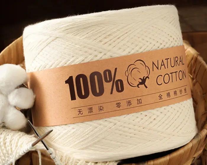 Fil de coton pour tricoter, non blanchi, ligne Algodon brute, bébé, bricolage pour enfants, tricot à