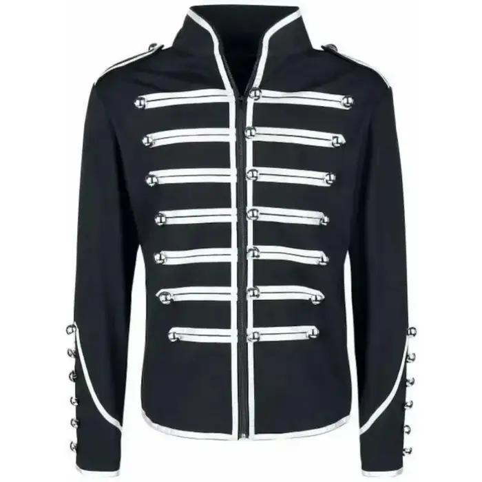 Vestes militaires gothiques pour hommes, Steampunk, veste vintage médiévale, redingote rock à col mo