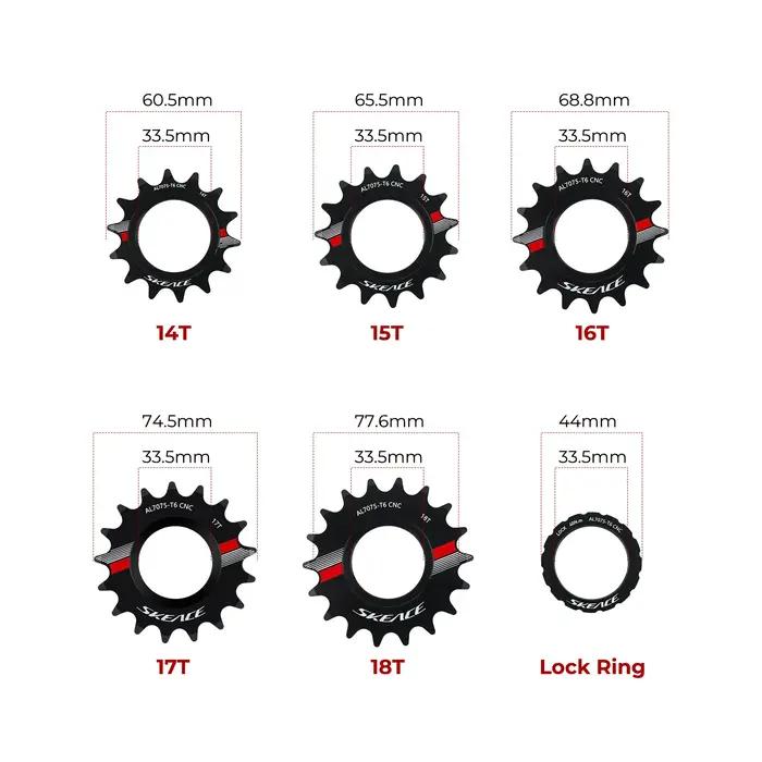 SKEACE vélo à pignon fixe 13T 14T 15T 16T 17T 18T cyclisme Cog Fixie piste vélo volant d'inertie à v