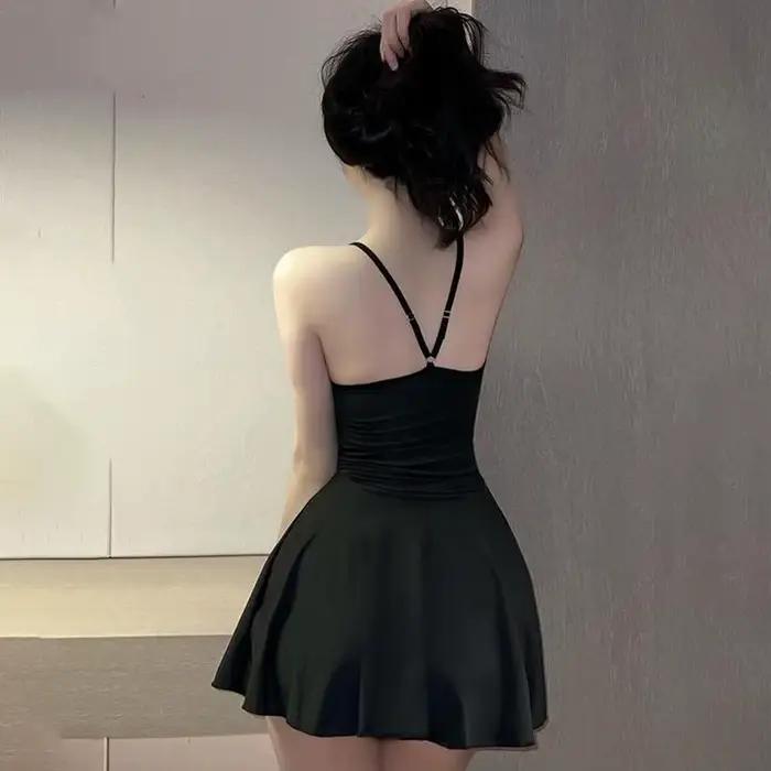 Robe plissée micro-mini sexy pour femme, style bandage, lisse, uniforme, nuisette, tenue de soirée,