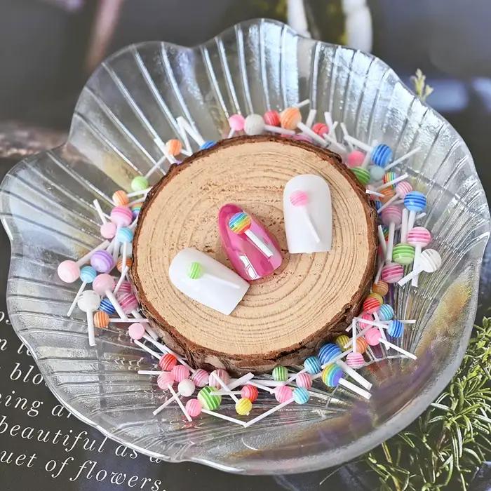 50pcs Miniature sucette/1:12 kawaii charme pour ongles, artisanat, bijoux/mignon 3D goujons charmes