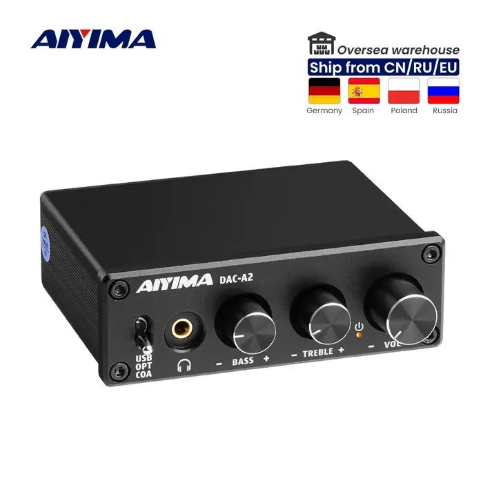 AIYIMA Amplificateur DAC-A2 2.0 Hifi Décodeur Numérique USB Radiateur Audio Sauna Téléphone Amplific