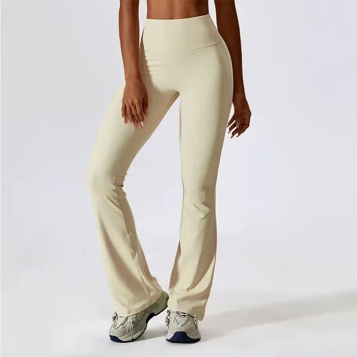 Leggings évasés taille haute femme - Pantalon de yoga et danse latine - Fitness et gym confortable