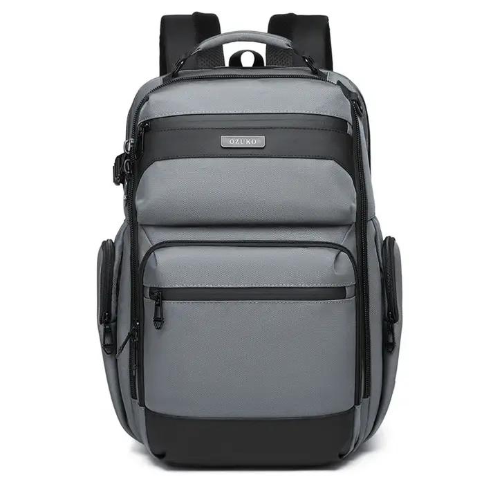 Ozuko – sac à dos étanche multifonctionnel pour hommes, sac à dos pour ordinateur portable 15.617.3