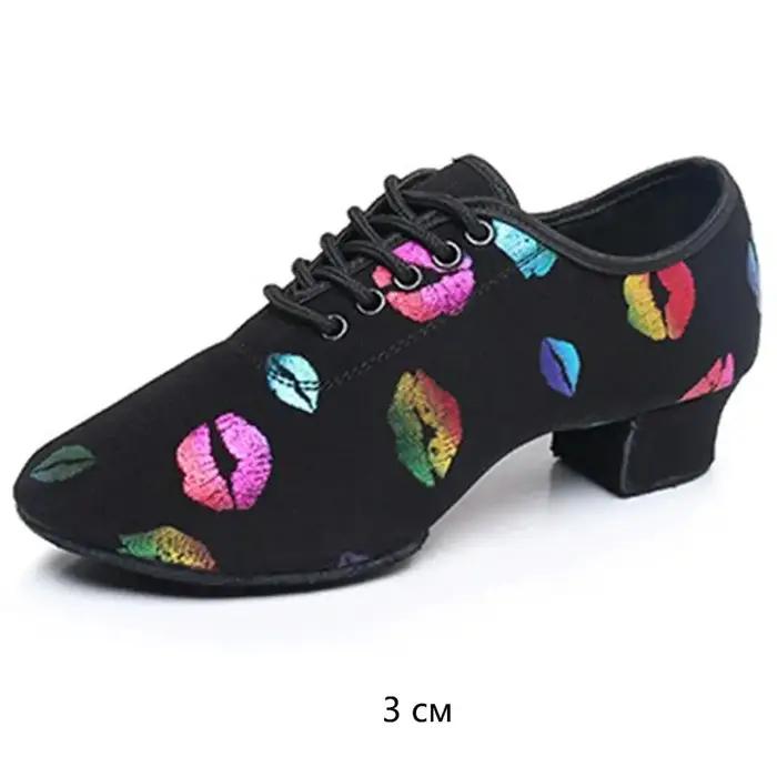 Chaussures de danse pour femmes, chaussures de danse Jazz pour salle de bal, Salsa latine, talons ha
