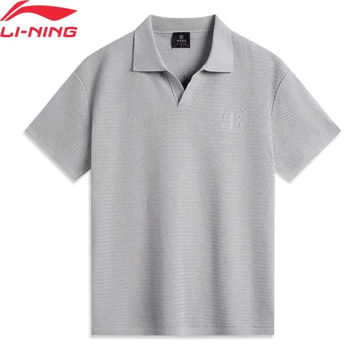 Li-ning hommes Wade pull à manches courtes 68.7% Polyester 31.3% coton coupe régulière doublure conf