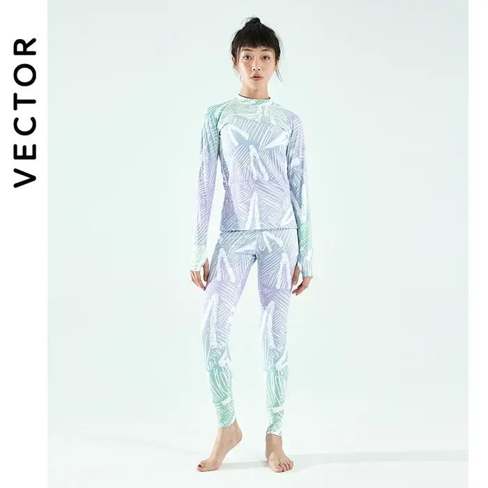 VECTOR femmes Ultra doux hiver séchage rapide Base superposition ensemble microfibre polaire sous-vê