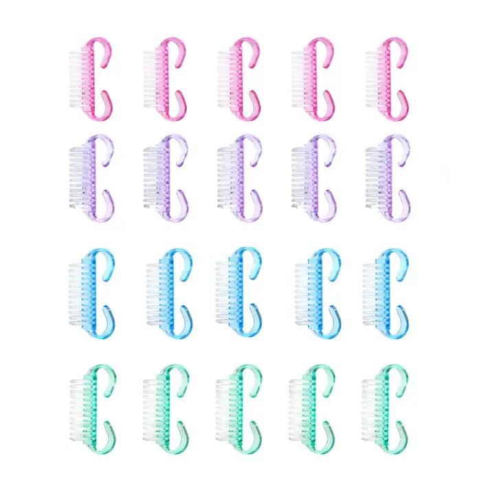 1/5/20 pièces brosse à ongles en acrylique couleur rose Nail Art manucure pédicure doux enlever la p