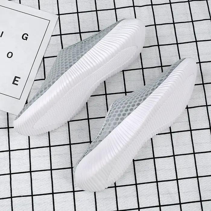 Chaussures d'été femmes demi-pantoufles maille unisexe - Tennis légères respirantes intérieur extérieur mode