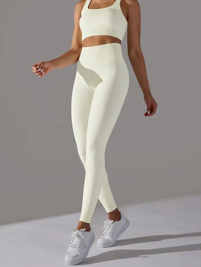 Pantalon de yoga de sport jacquard à pois de golf taille haute sans couture et levage des hanches
