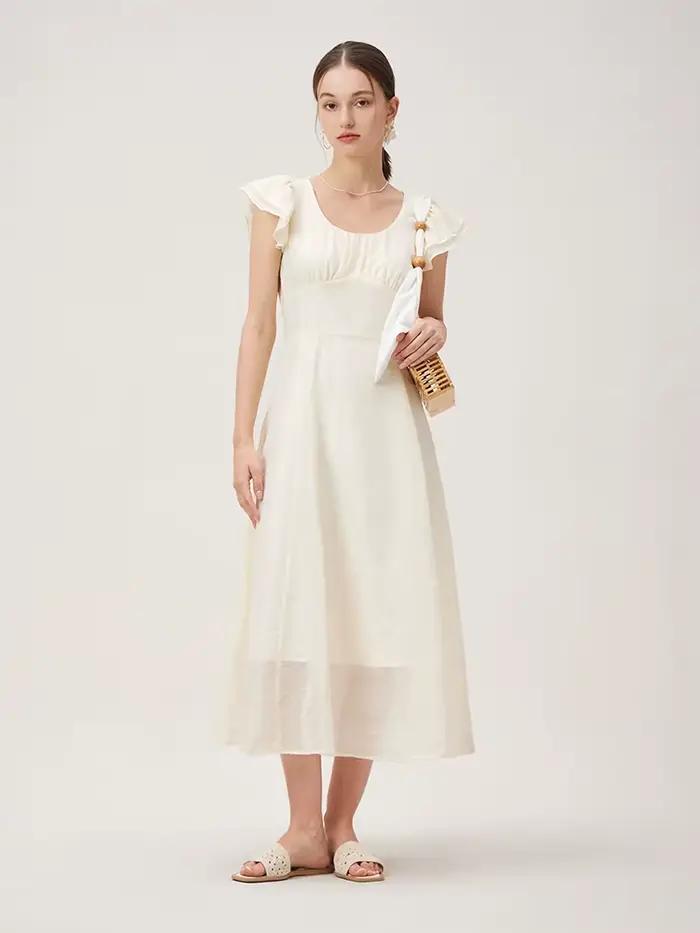 FSLE-Robe longue rouge à carreaux, taille haute, pour femme, tenue élégante et romantique, nouvelle