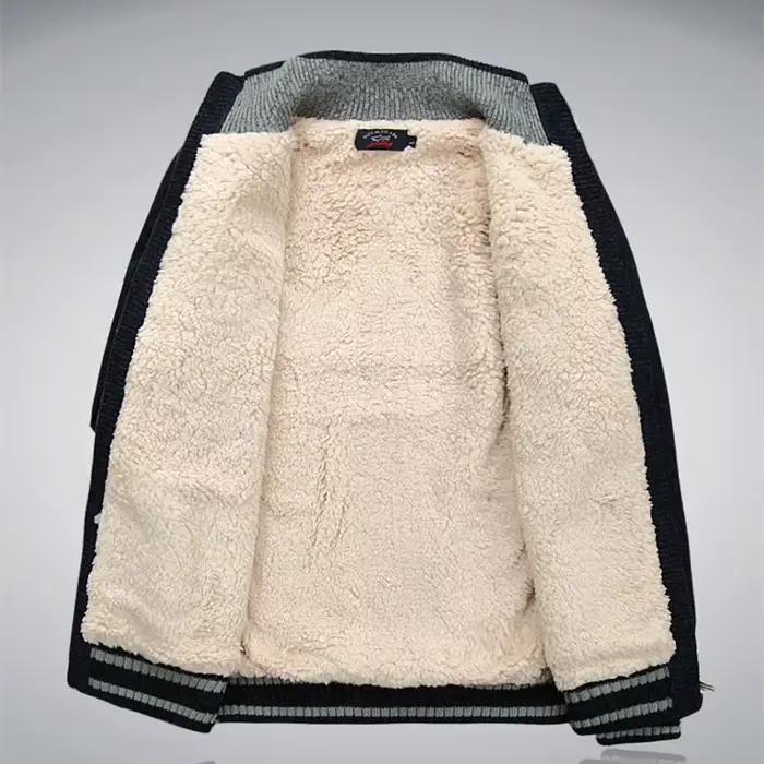 Polaire chaud homme pull doublure en laine hiver Cardigan épaissir pardessus décontracté coton noir blanc rouge hommes v
