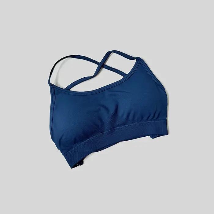 Soutien-gorge de sport dos nu pour femmes, sans couture, Impact, Yoga, rembourré, haut court, extens