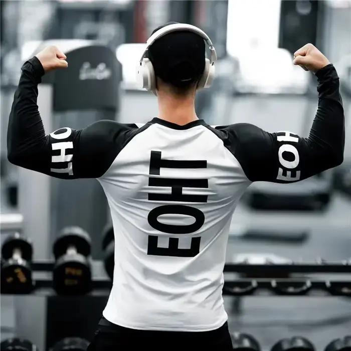 T-shirt de basket-ball pour hommes, chemise de Sport et de Fitness, à manches longues, séchage rapid