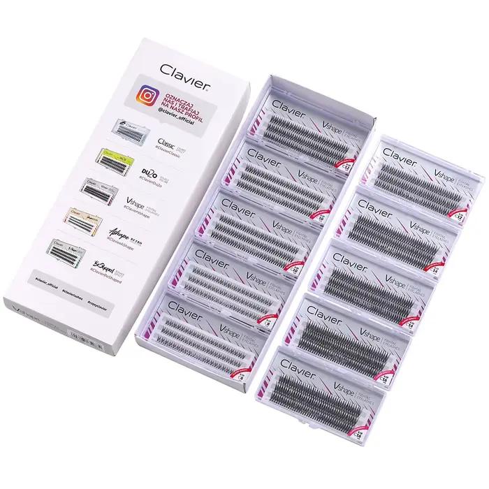Clavier Vshape ensemble de cils aspect d'extension naturelle cils de type C 10 boîtes par ensemble m