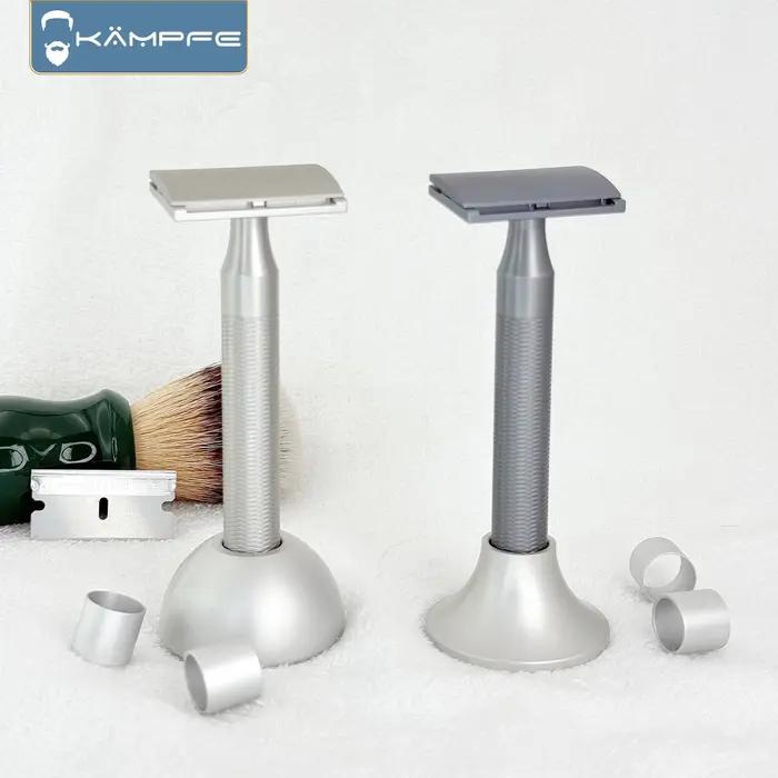 Rasoir de sécurité KAMPFE CNC en alliage d'aluminium usiné avec précision, rasoir agressif simple fa