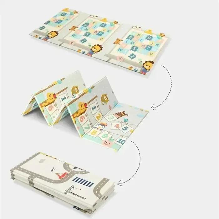 Tapis de rampe double face dessins animés pour enfants, imperméable, confortable et sécuritaire pour le jeu et le développement motorique