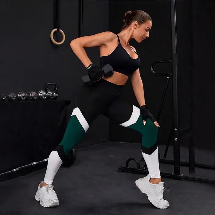 Leggings entraînement femme taille haute - Yoga Turnblock contrôle tunique pantalons fitness