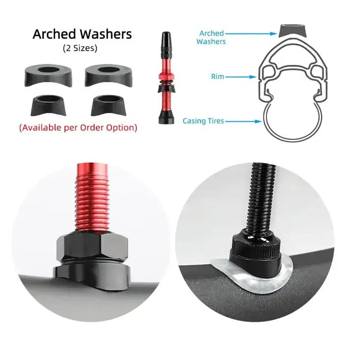 Deemount 2 pièces 40/60/80mm tige de Valve Presta/FV pour pneu Tubeless vtt vélo de route vélo sans