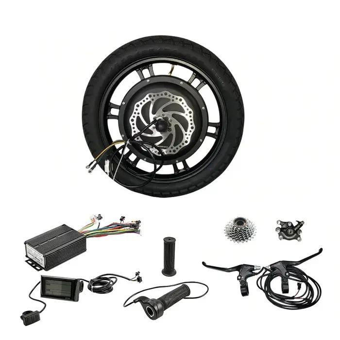 Kit de conversion 16 pouces moteur de roue de vélo électrique sans engrenage sans brosse pour vélo de ville et randonnée puissance 500W 800W 1000W