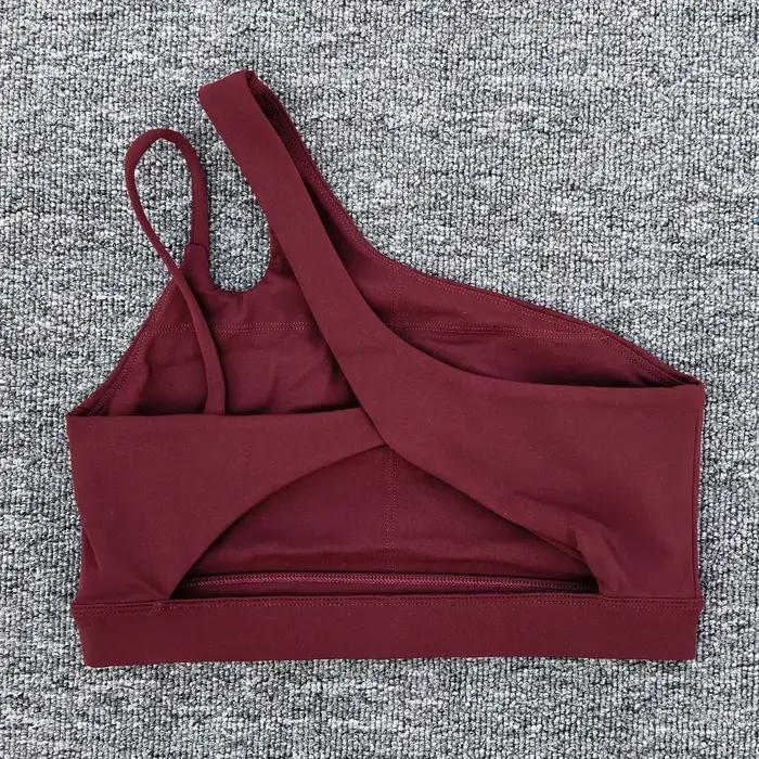 Soutien-gorge de sport Push Up pour femmes, bretelles obliques, antichoc, Yoga, haut court, course à
