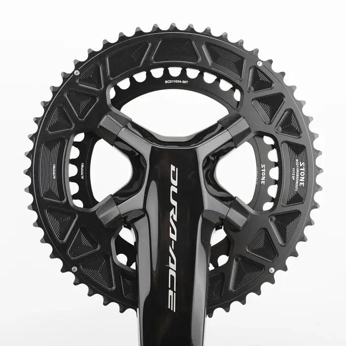 Plateau double BCD 110mm STONE 4 boulons compatible Shimano 105 Ultegra Dura-Ace vélo route