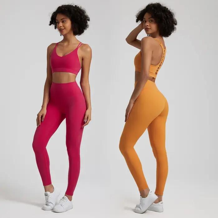 SHINBENE Super Cloud 25 "Nylon taille haute pantalons de Yoga 4 voies extensible Spandex V forme dos