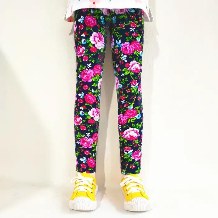 Printemps été filles Leggings enfants pantalons fleur léopard dessin animé imprimé Leggings enfants