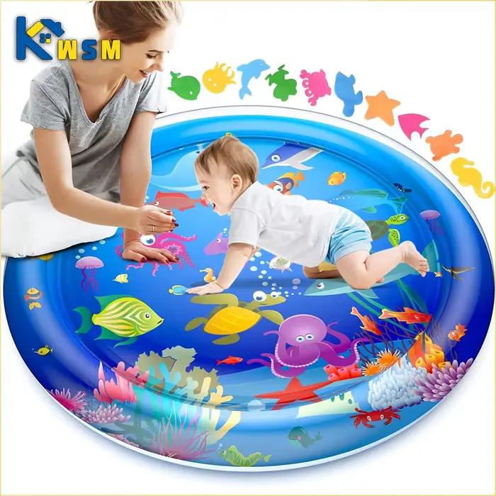 Tapis de jeu d'eau gonflable en PVC pour bébés, temps du ventre, jouets d'activité, développement moteur et sensoriel, coussin d'eau pour nourrissons, éducation précoce, cadeau pour nouveau-né