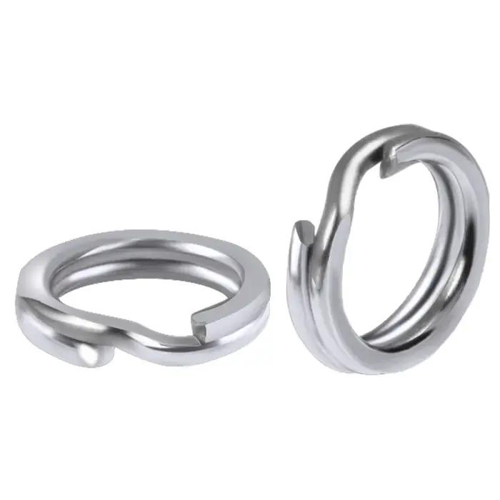 Anneau fendu de pêche en acier inoxydable, Double anneau fendu ovale solide, accessoires pour croche