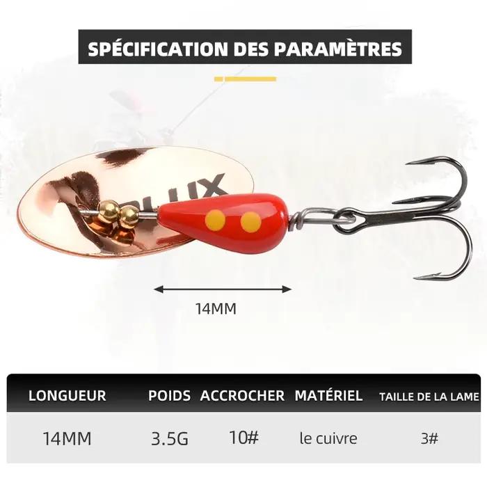 Leurre métallique à lame rotative en laiton pour pêche à la truite en eau douce occasions spéciales pêcheurs amateurs et experts