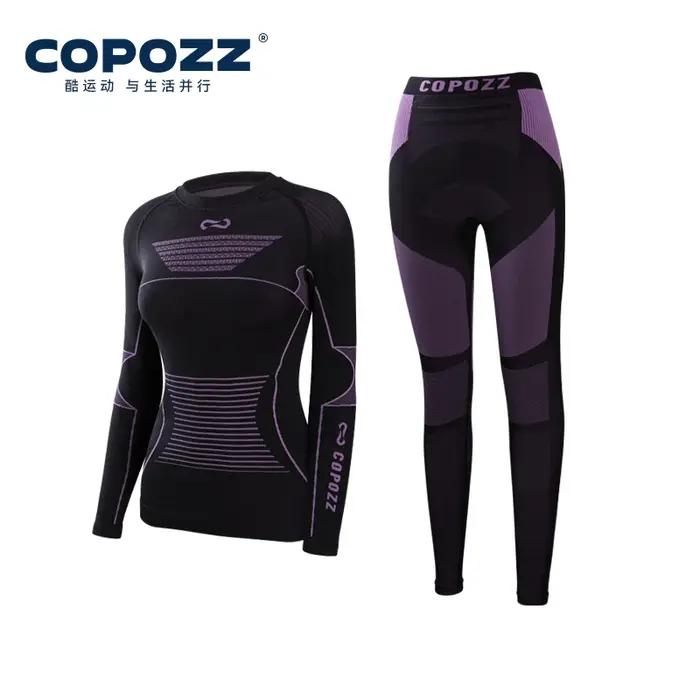COPOZZ nouveau sous-vêtement thermique de Ski séchage rapide évacuant l'humidité serré col rond Ultr