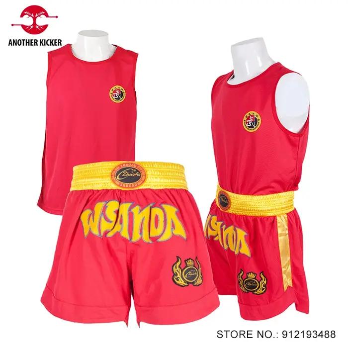 Muay Thai Shorts Singlet Ensemble Combinaison de boxe Hommes Femmes Enfants Sanda Wushu Uniforme d'a