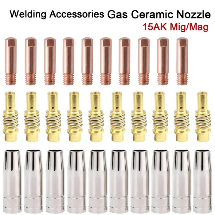 Consommables de soudage pour torche MIG 15AK, 15 pièces/30 pièces, 180A, support de pointes de buse
