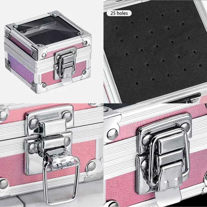 Porte-foret à ongles professionnel avec 25 trous, boîte de rangement d'affichage en aluminium, conte